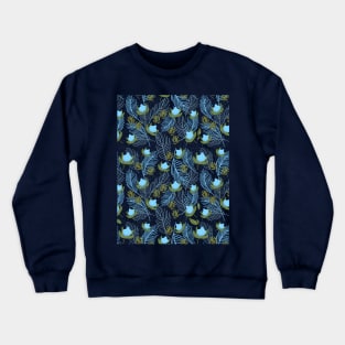 Blue flowers pattern Crewneck Sweatshirt